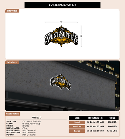 CUSTOM MOCKUP SIGN FOR Uriel G