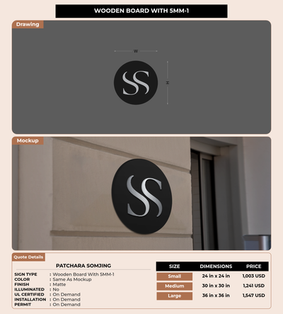 CUSTOM MOCKUP SIGN FOR Patchara Somjing
