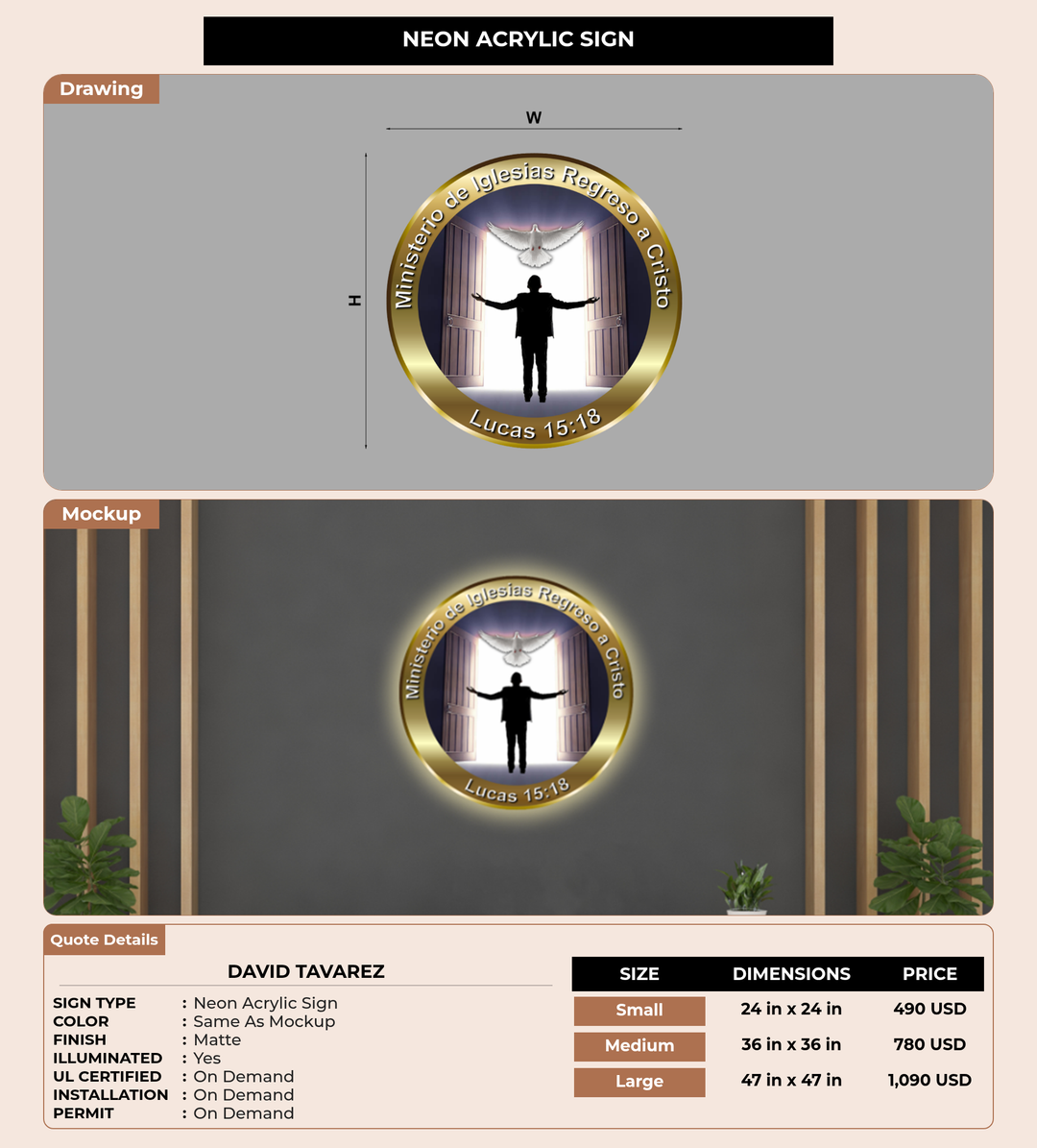 CUSTOM MOCKUP SIGN FOR David Tavarez