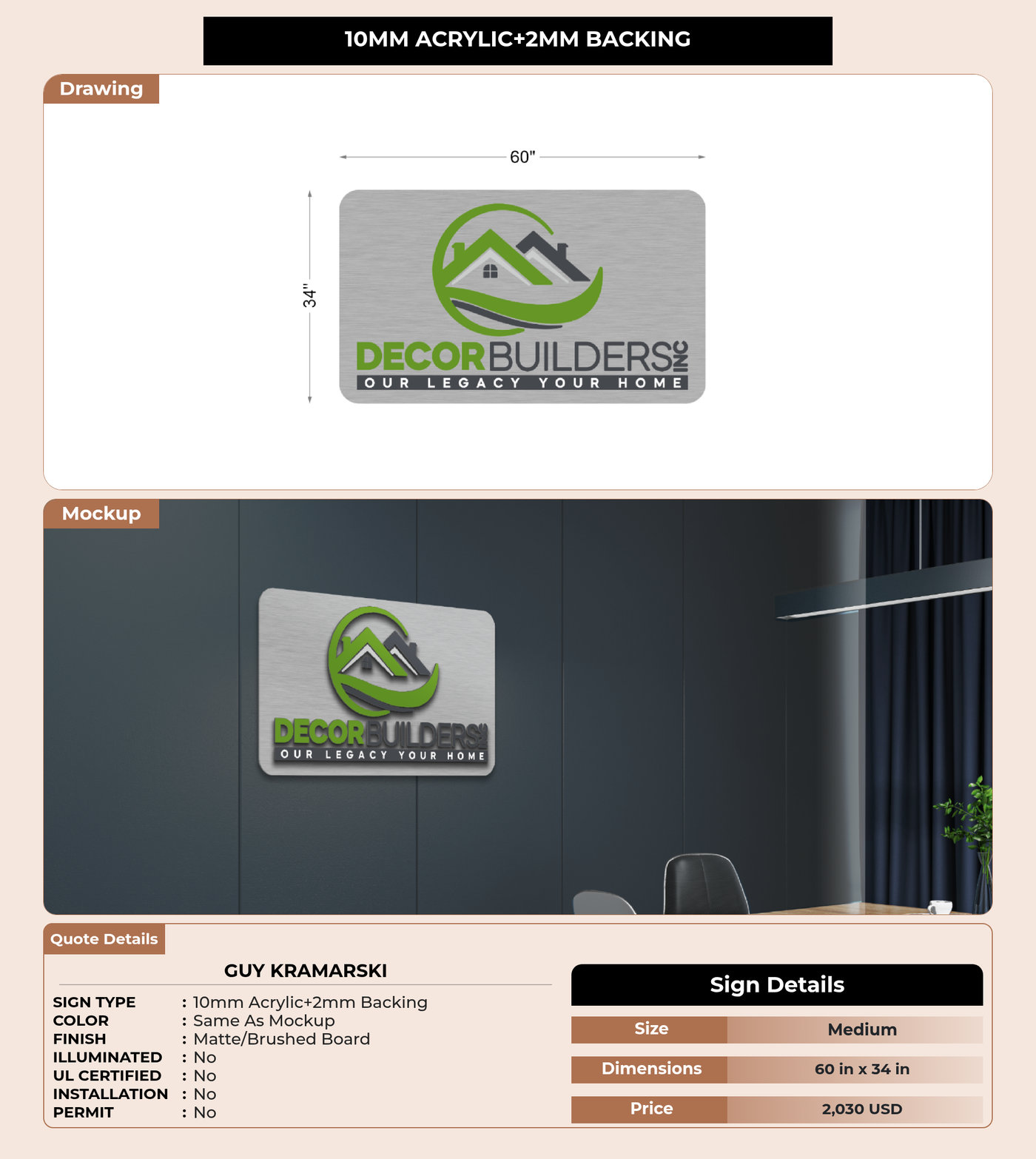 CUSTOM MOCKUP SIGN FOR Guy Kramarski