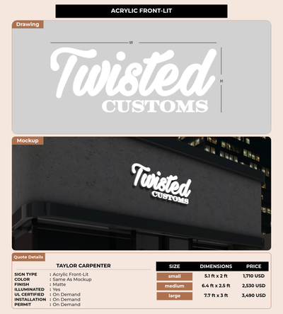 CUSTOM MOCKUP SIGN FOR Taylor Carpenter