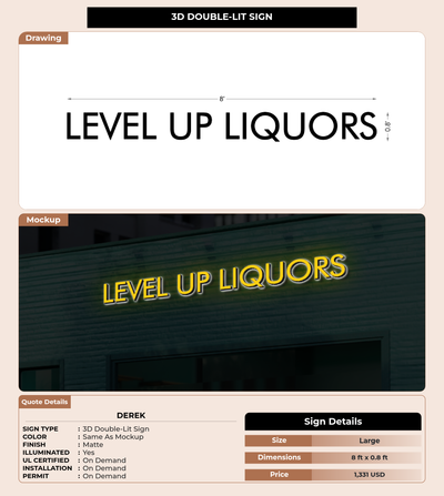CUSTOM MOCKUP SIGN FOR Derek