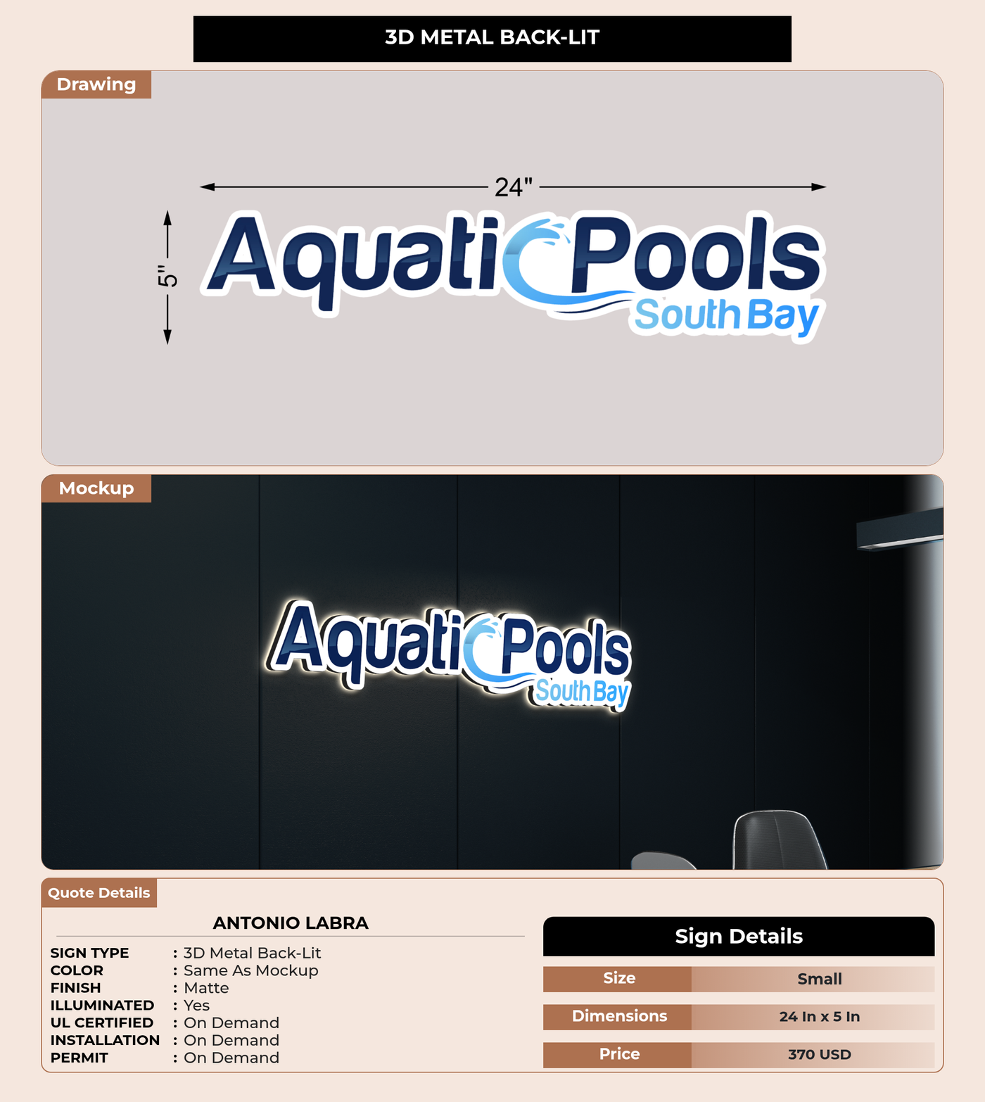 CUSTOM MOCKUP SIGN FOR Antonio Labra