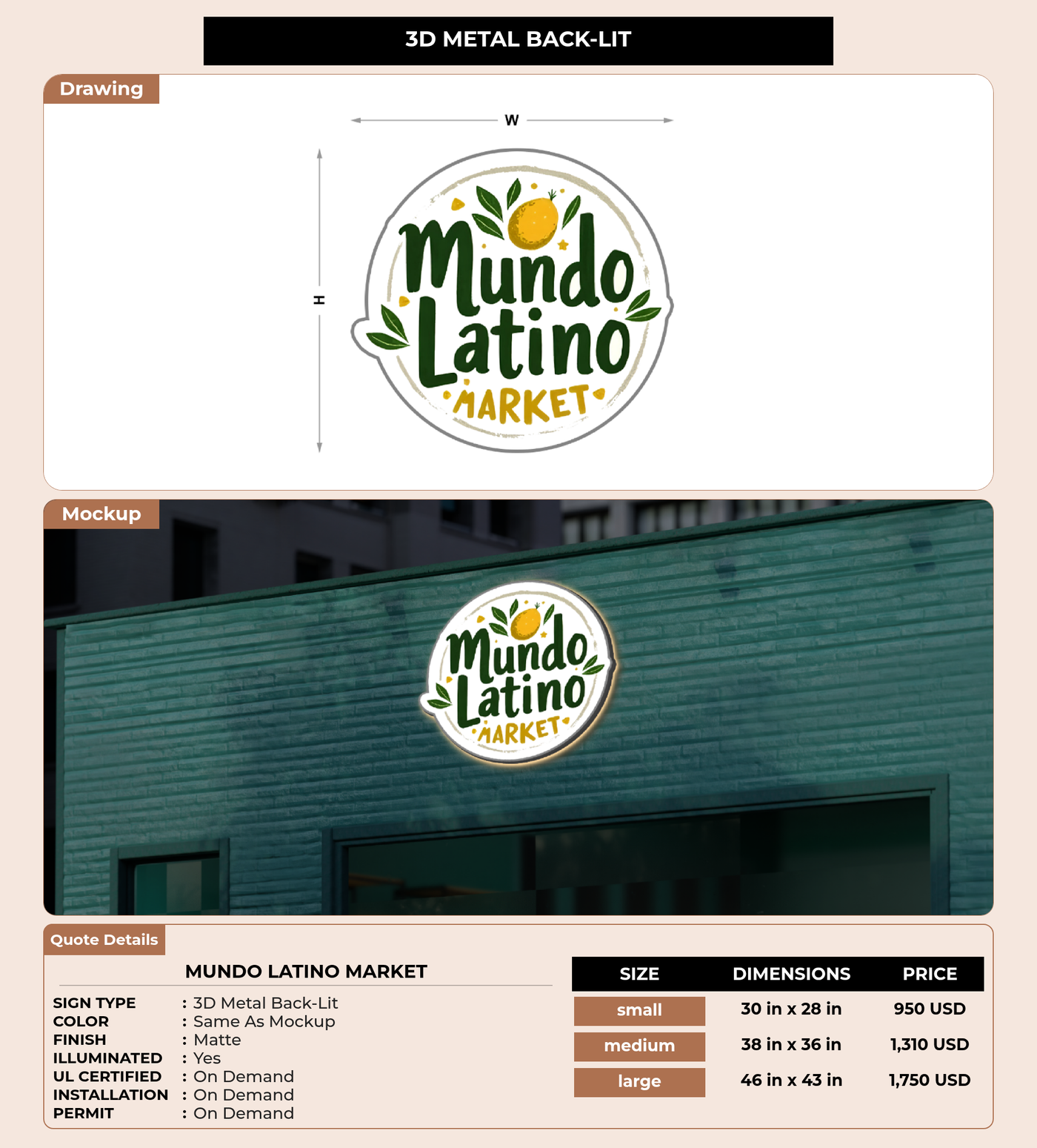 CUSTOM MOCKUP SIGN FOR MUNDO LATINO MARKET