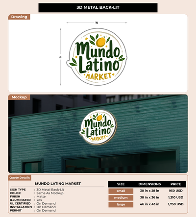 CUSTOM MOCKUP SIGN FOR MUNDO LATINO MARKET