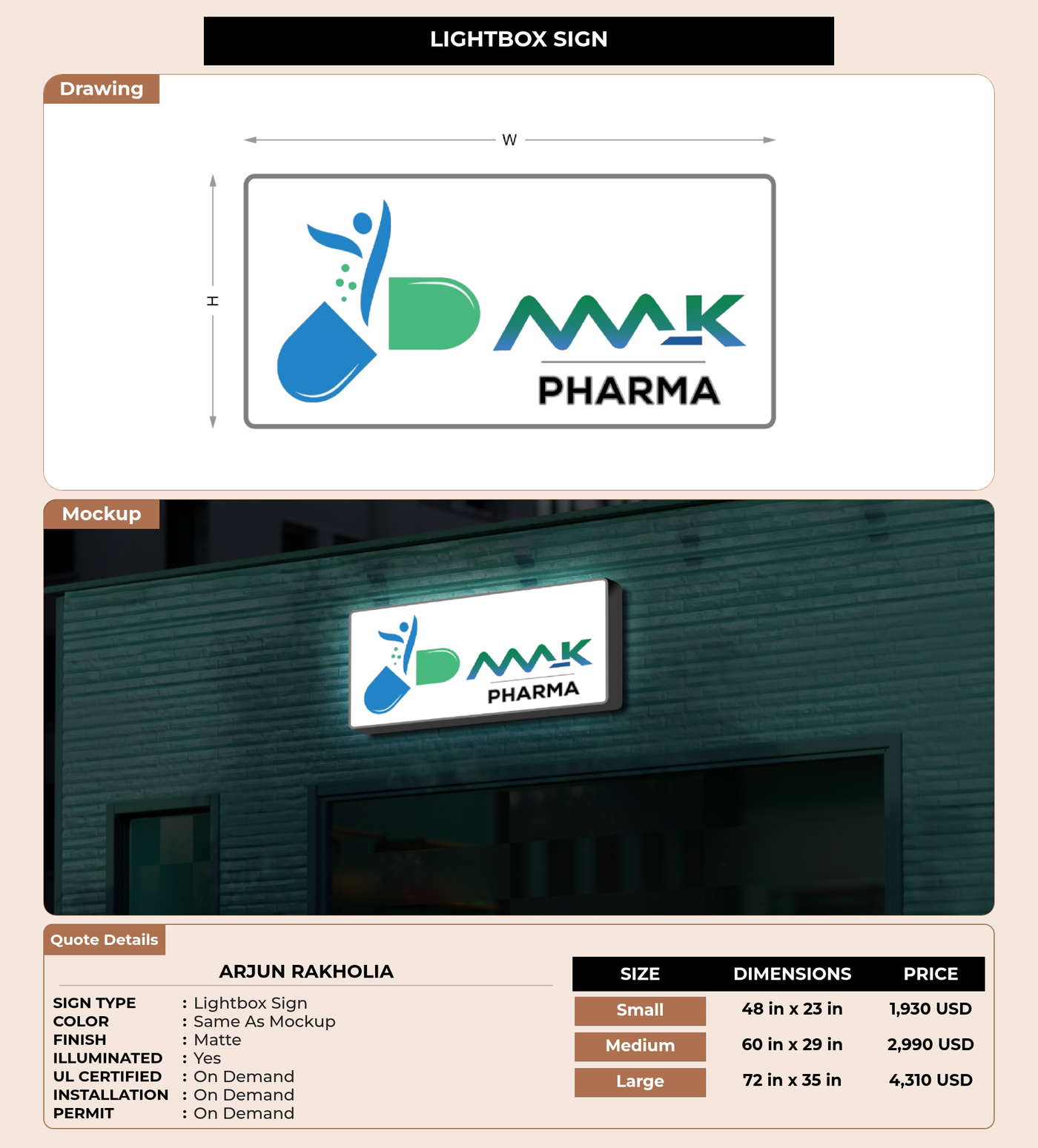 CUSTOM MOCKUP SIGN FOR Arjun Rakholia
