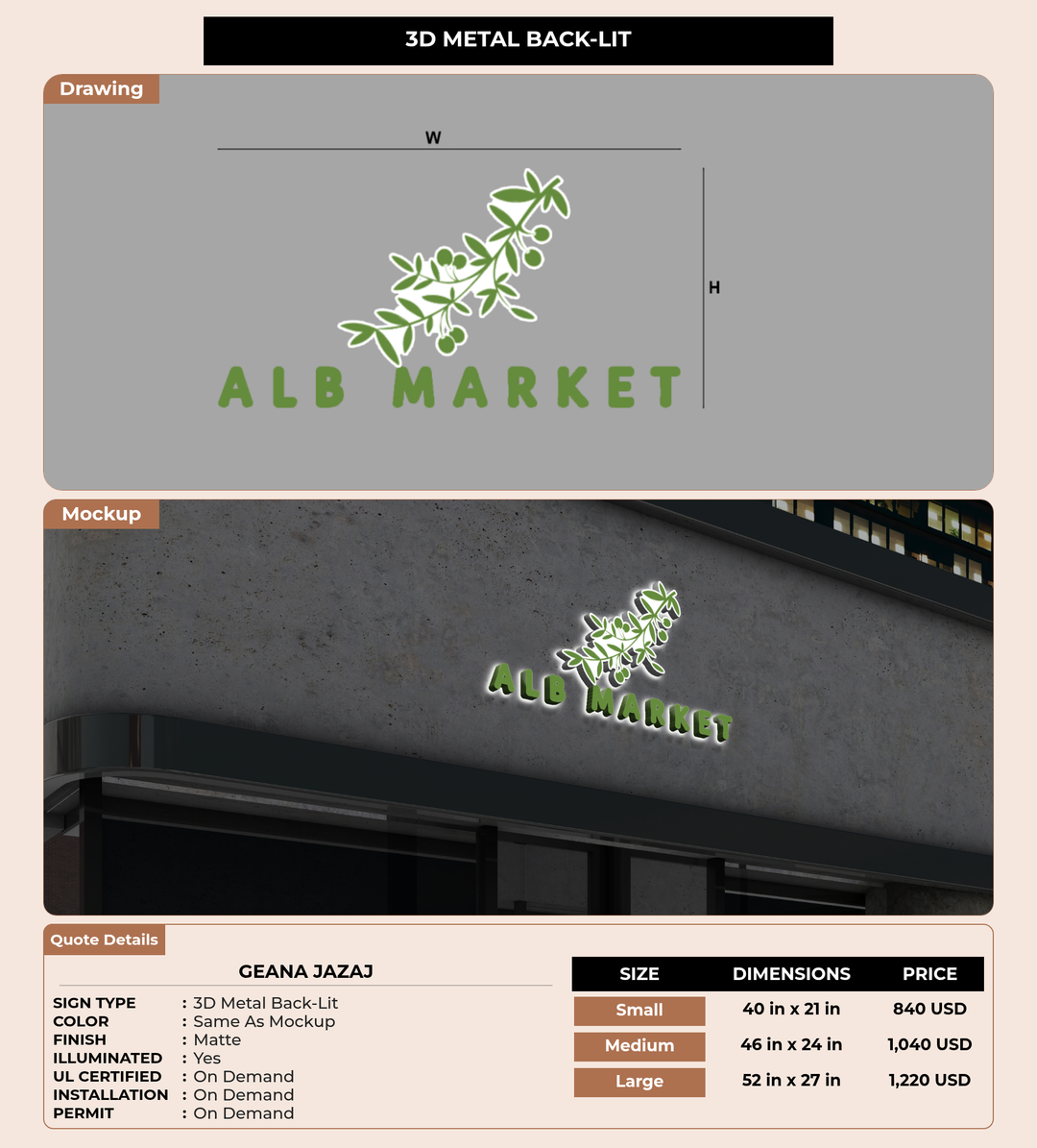 CUSTOM MOCKUP SIGN FOR Geana Jazaj