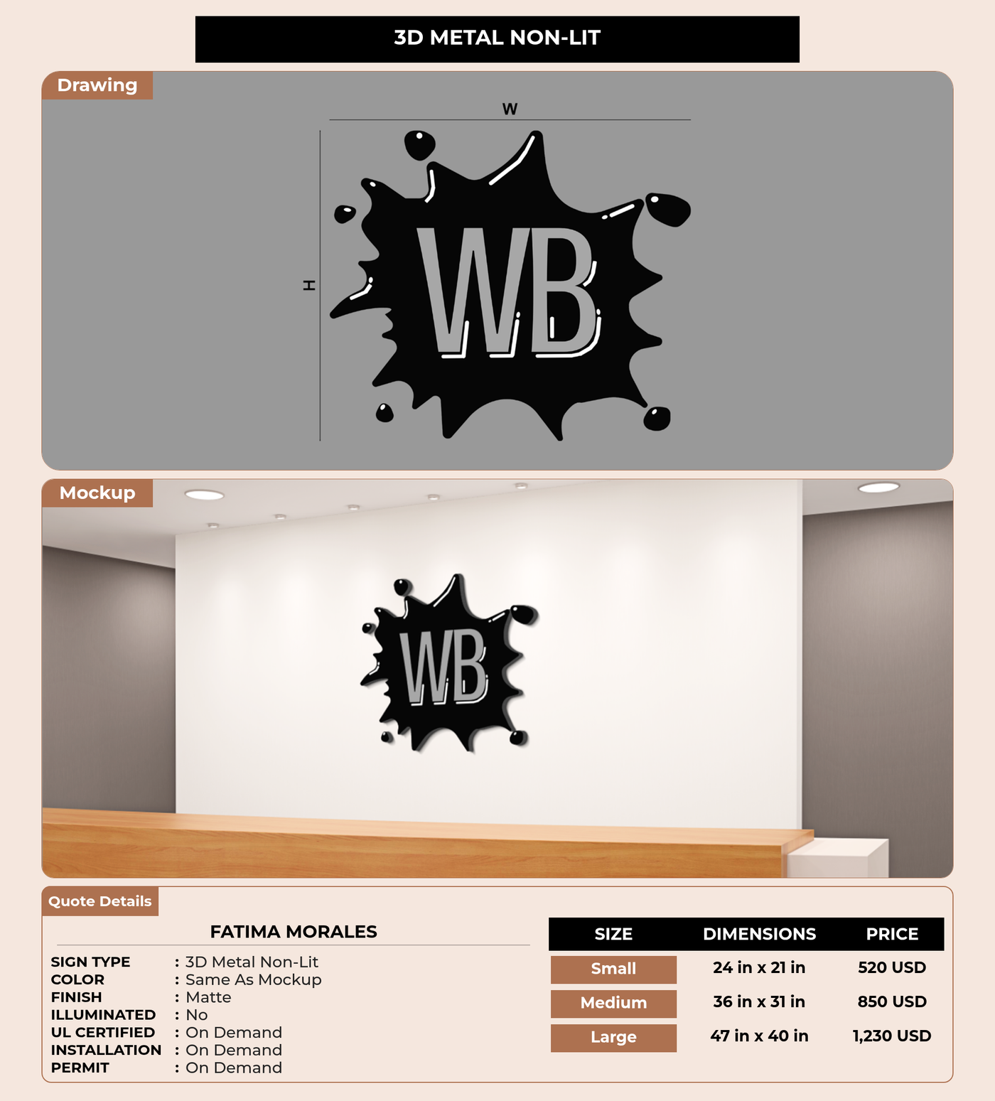 CUSTOM MOCKUP SIGN FOR Fatima Morales