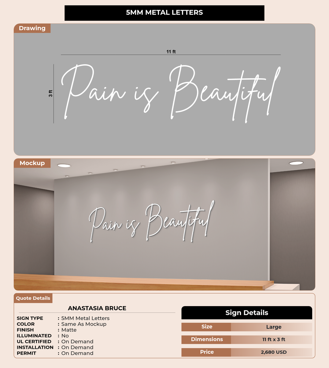 CUSTOM MOCKUP SIGN FOR Anastasia Bruce