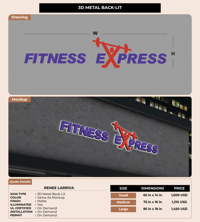 CUSTOM MOCKUP SIGN FOR Renee Larriva