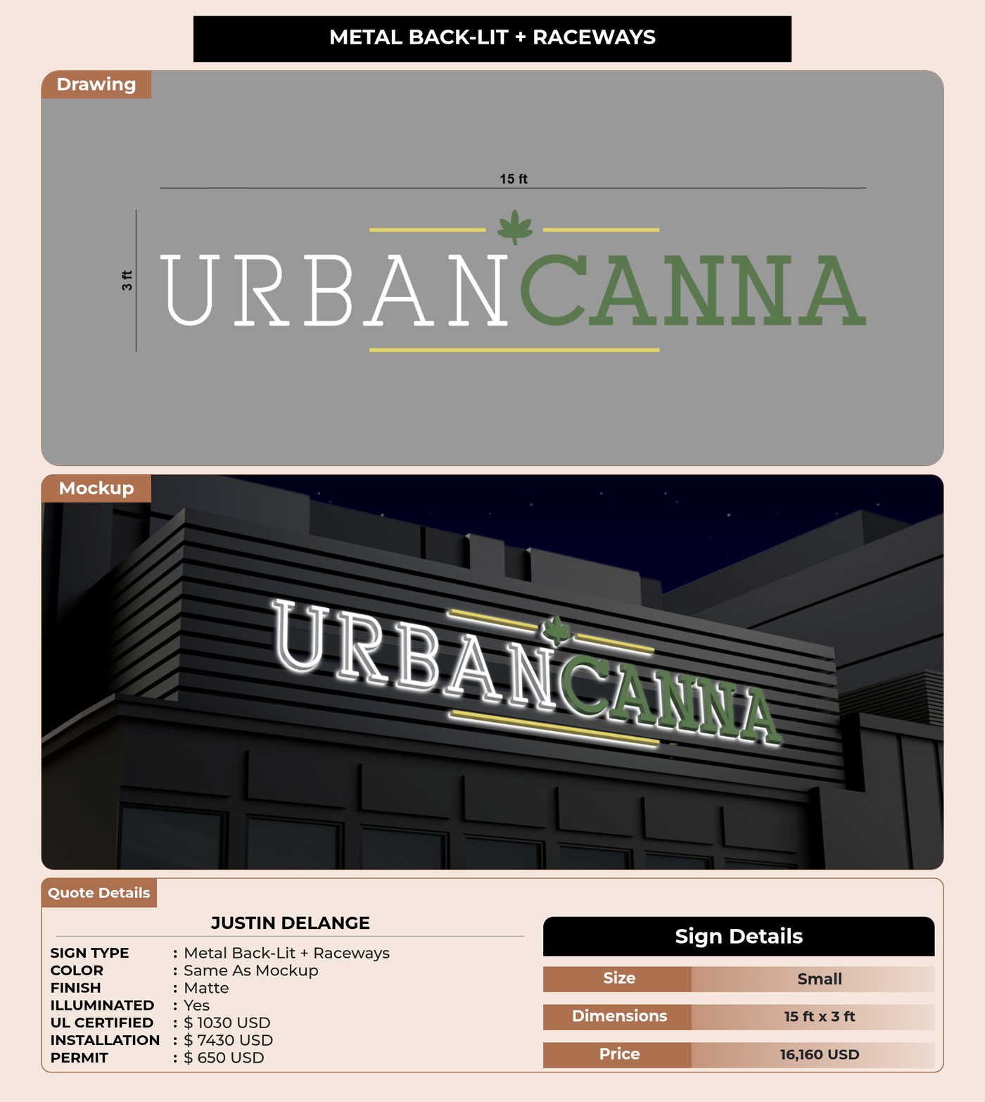 CUSTOM MOCKUP SIGN FOR Justin Delange