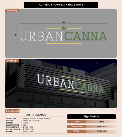 CUSTOM MOCKUP SIGN FOR Justin Delange