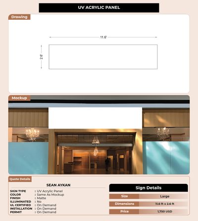 CUSTOM MOCKUP SIGN FOR Sean Aykan