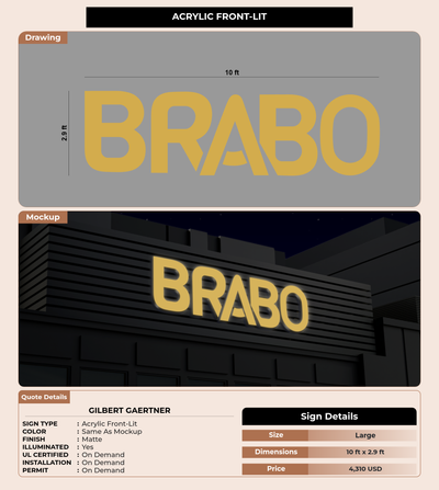 CUSTOM MOCKUP SIGN FOR Gilbert Gaertner