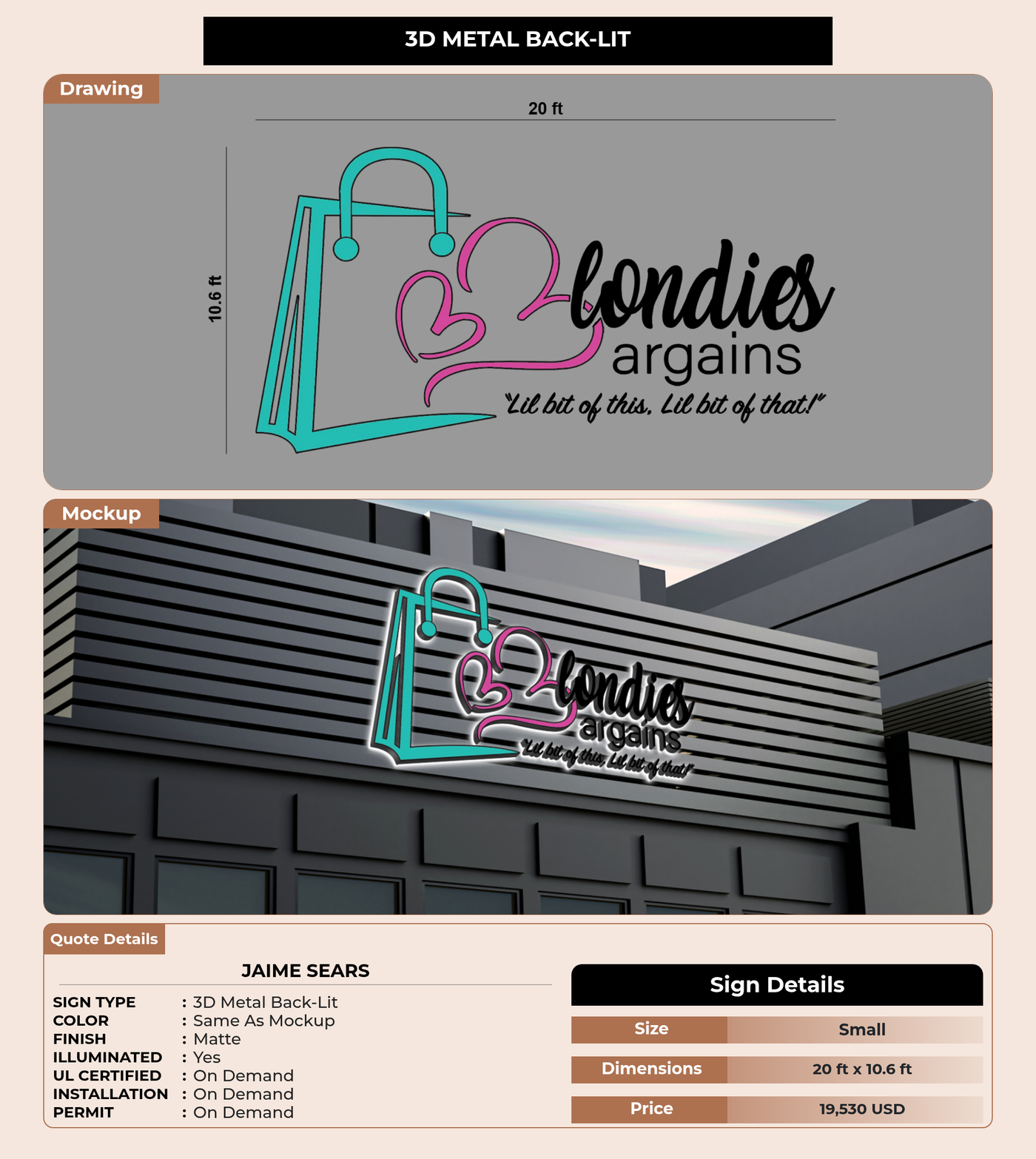 CUSTOM MOCKUP SIGN FOR Jaime Sears