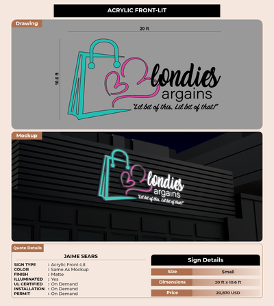 CUSTOM MOCKUP SIGN FOR Jaime Sears