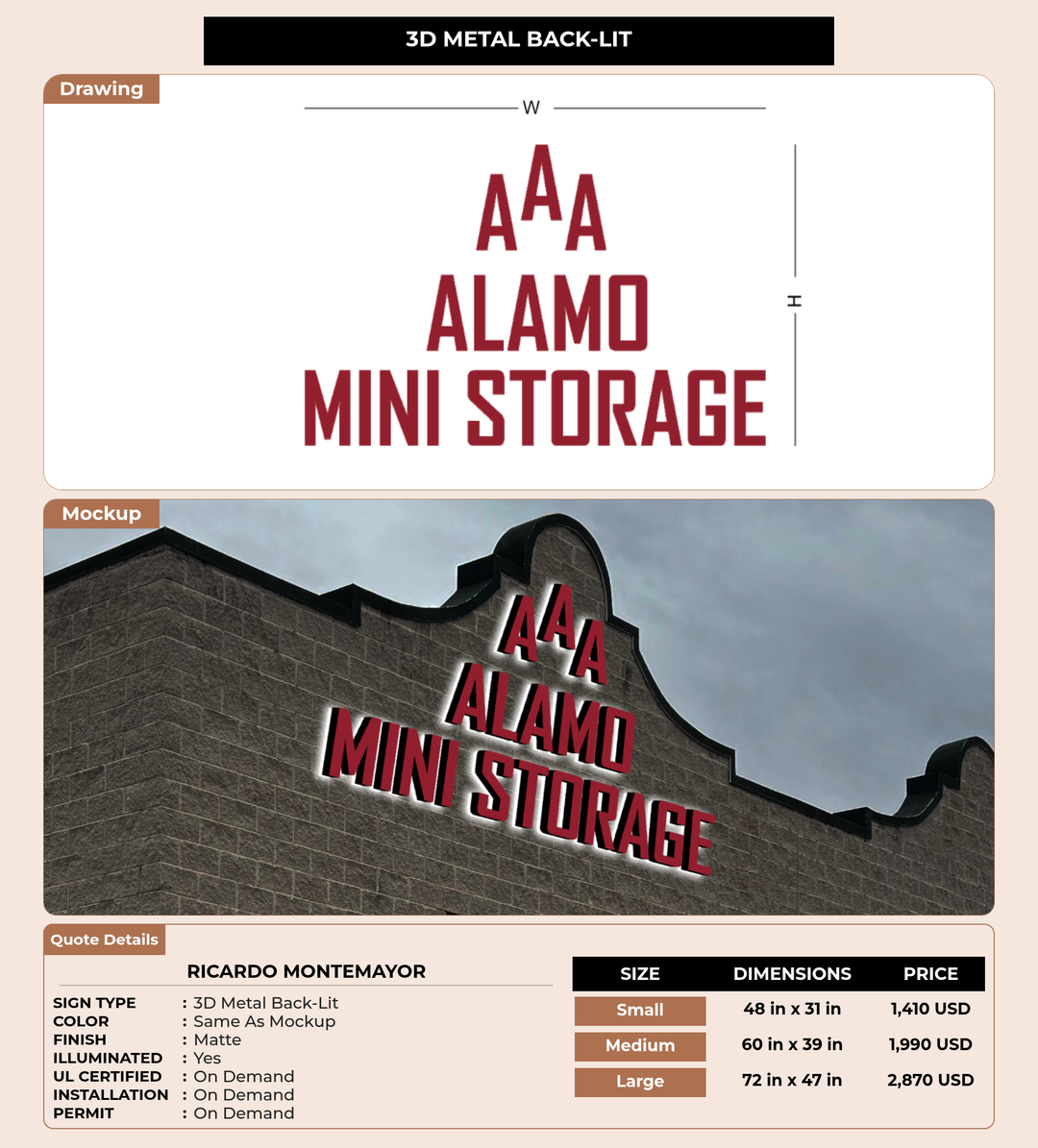 CUSTOM MOCKUP SIGN FOR Ricardo Montemayor