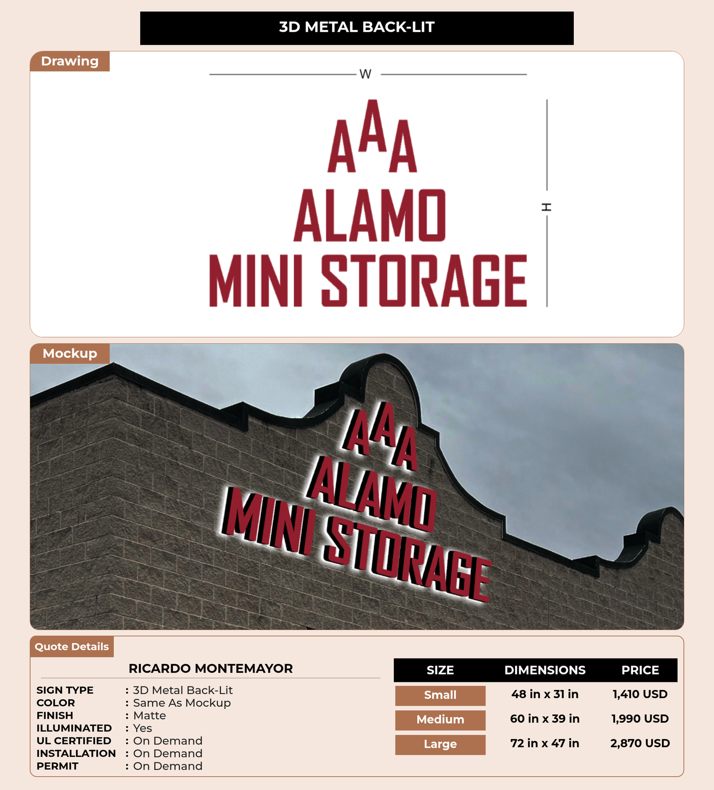 CUSTOM MOCKUP SIGN FOR Ricardo Montemayor