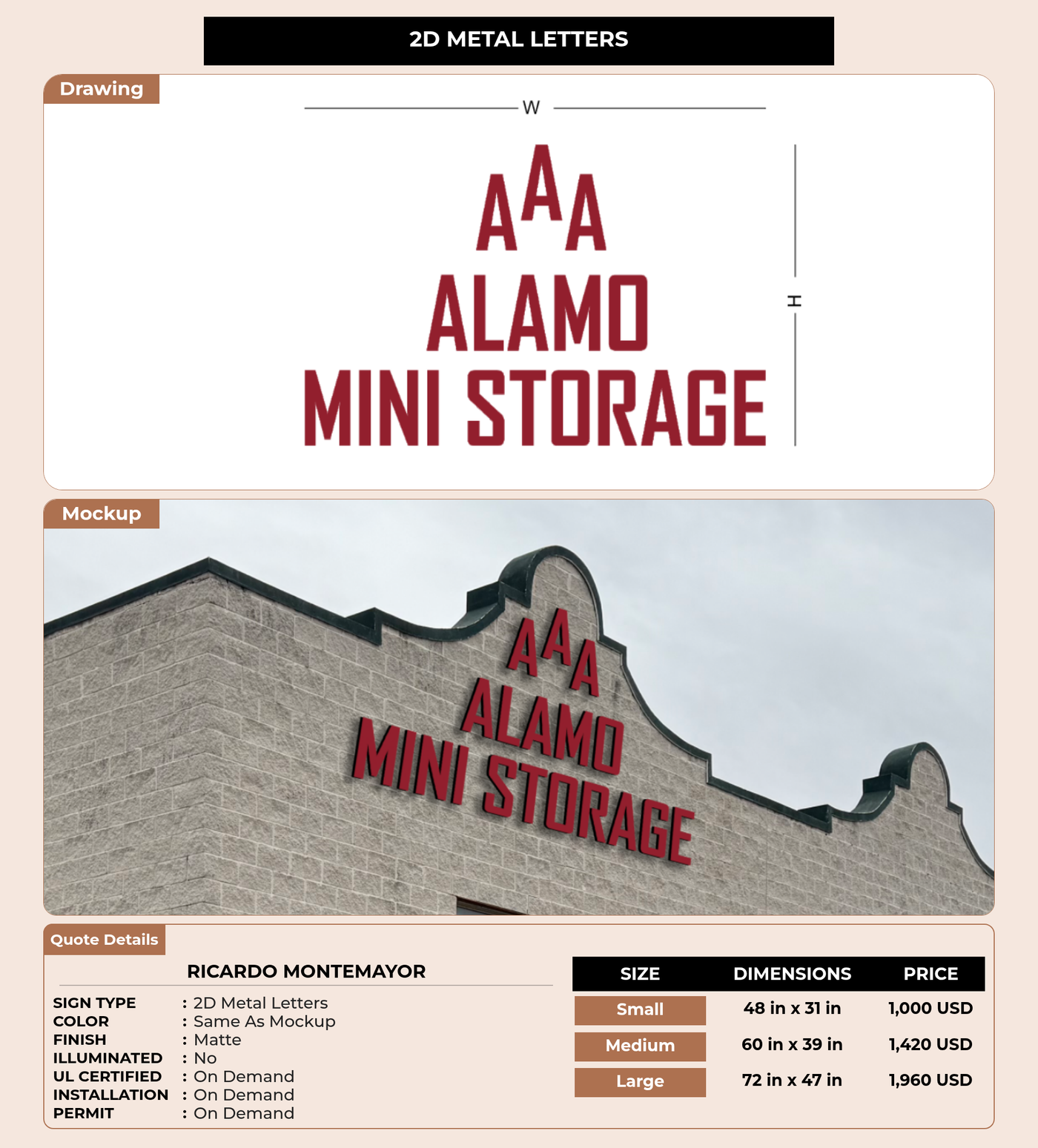 CUSTOM MOCKUP SIGN FOR Ricardo Montemayor