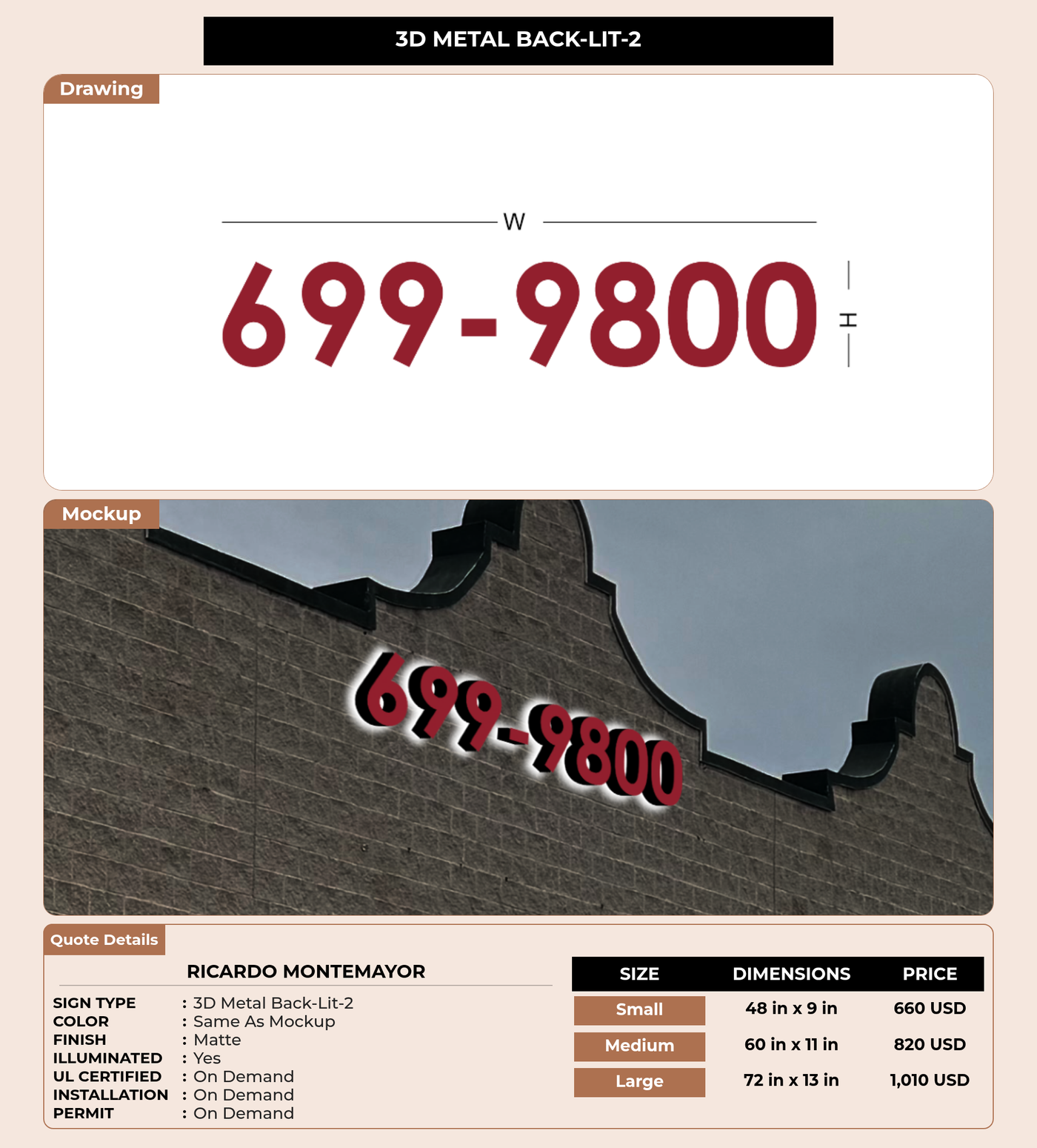 CUSTOM MOCKUP SIGN FOR Ricardo Montemayor