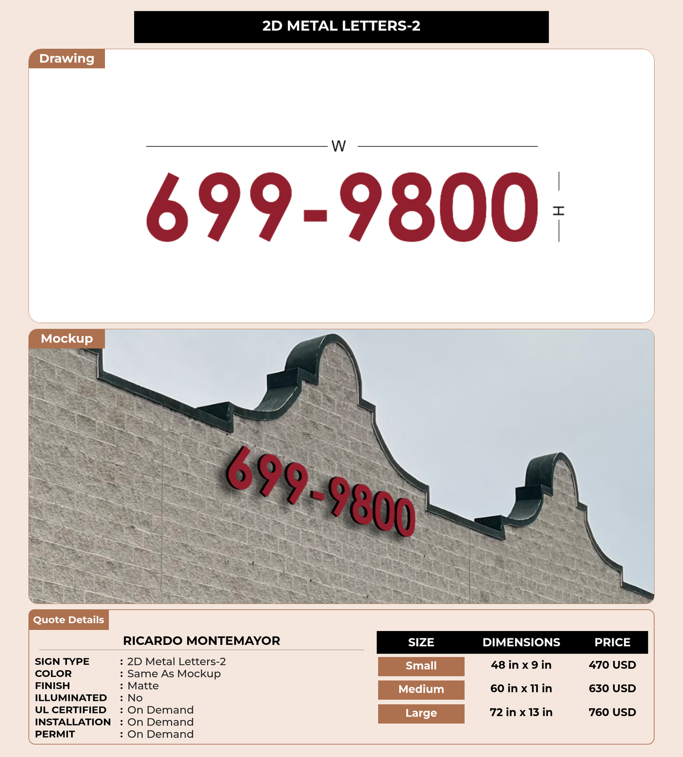 CUSTOM MOCKUP SIGN FOR Ricardo Montemayor