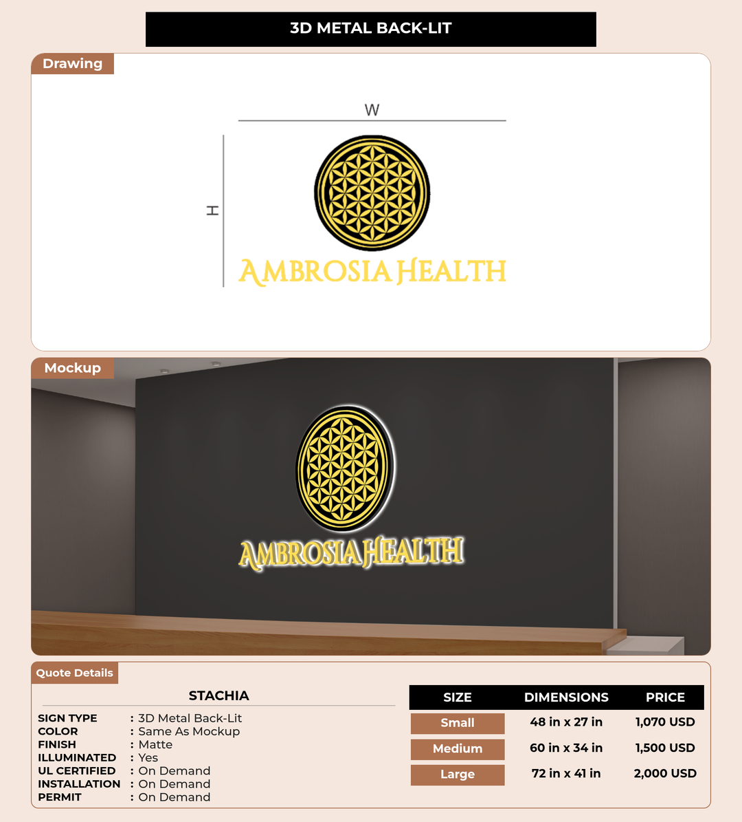 CUSTOM MOCKUP SIGN FOR Stachia