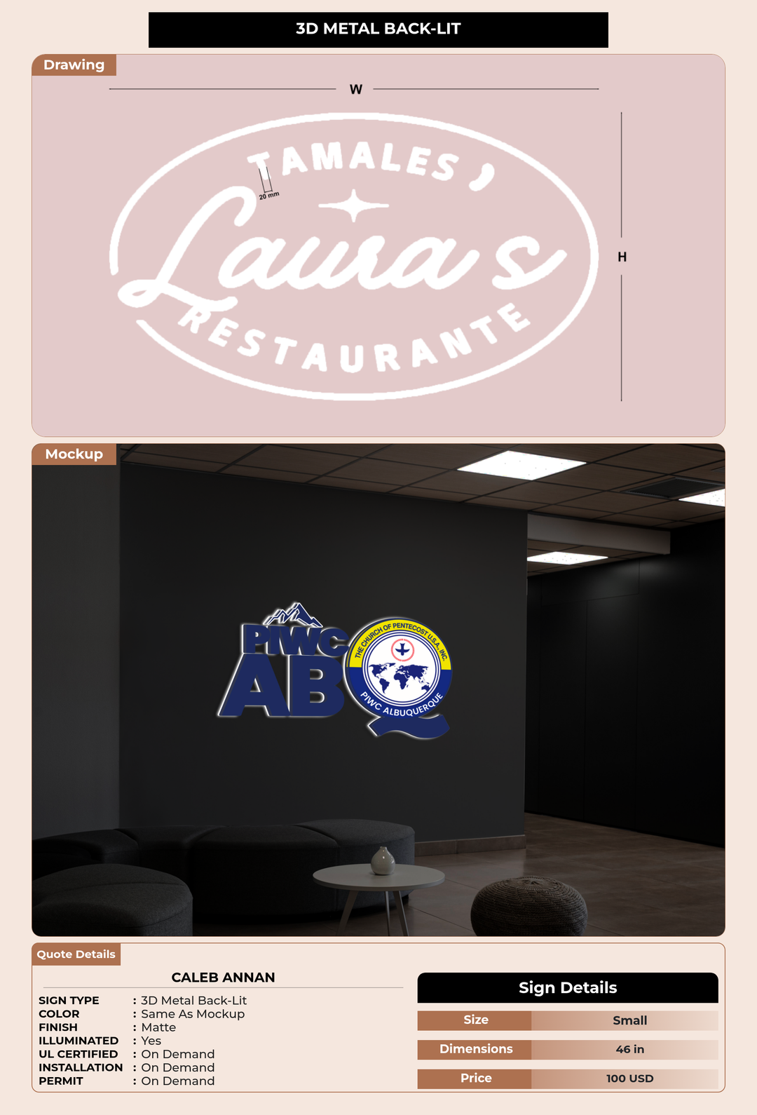 CUSTOM MOCKUP SIGN FOR Caleb Annan