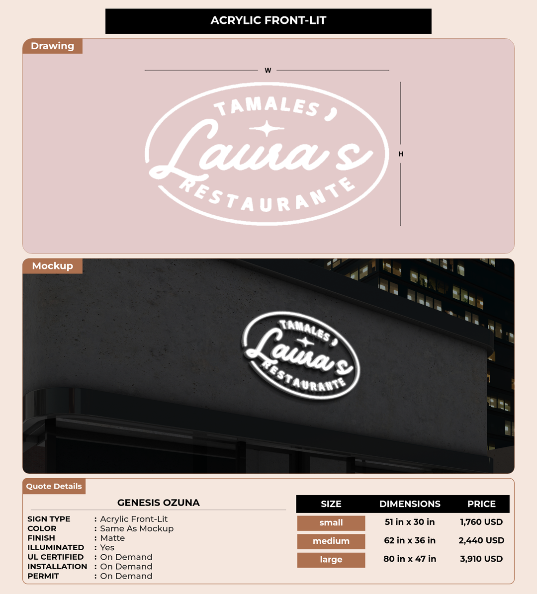 CUSTOM MOCKUP SIGN FOR Genesis Ozuna