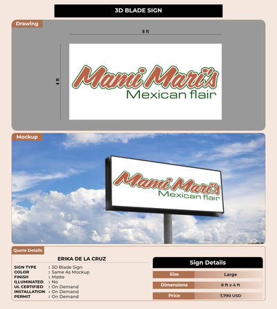 CUSTOM MOCKUP SIGN FOR Erika De la cruz