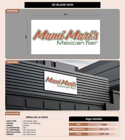 CUSTOM MOCKUP SIGN FOR Erika De la cruz