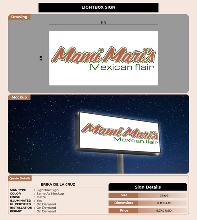 CUSTOM MOCKUP SIGN FOR Erika De la cruz