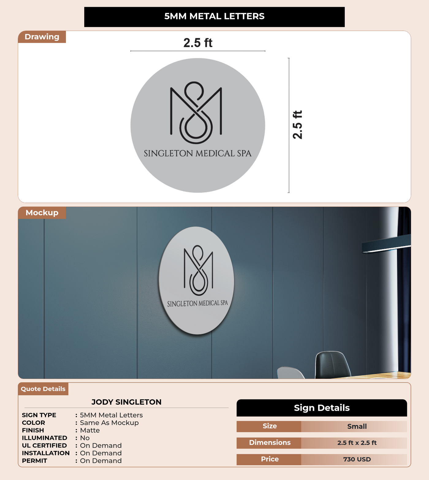 CUSTOM MOCKUP SIGN FOR Jody singleton