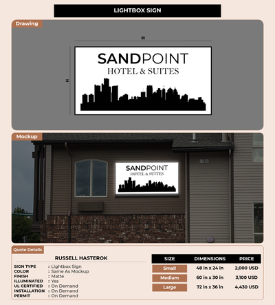 CUSTOM MOCKUP SIGN FOR Russell Hasterok