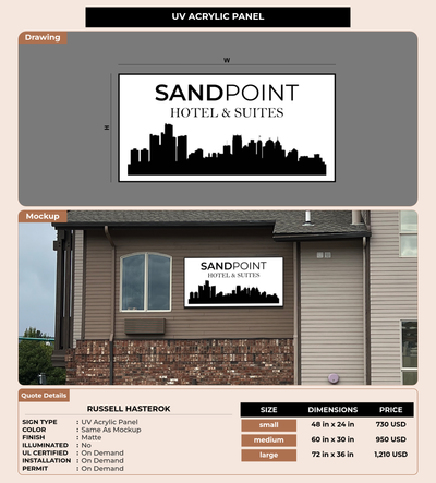 CUSTOM MOCKUP SIGN FOR Russell Hasterok