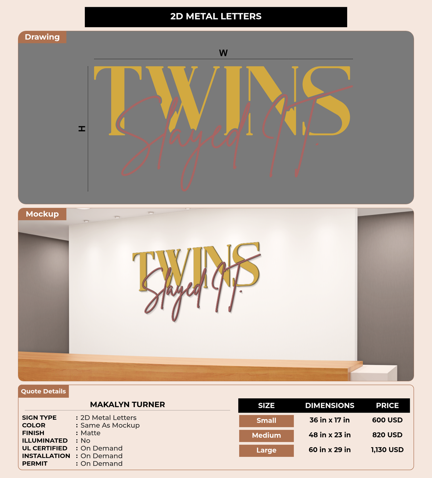 CUSTOM MOCKUP SIGN FOR Makalyn Turner