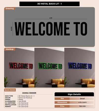 CUSTOM MOCKUP SIGN FOR Janna Snider