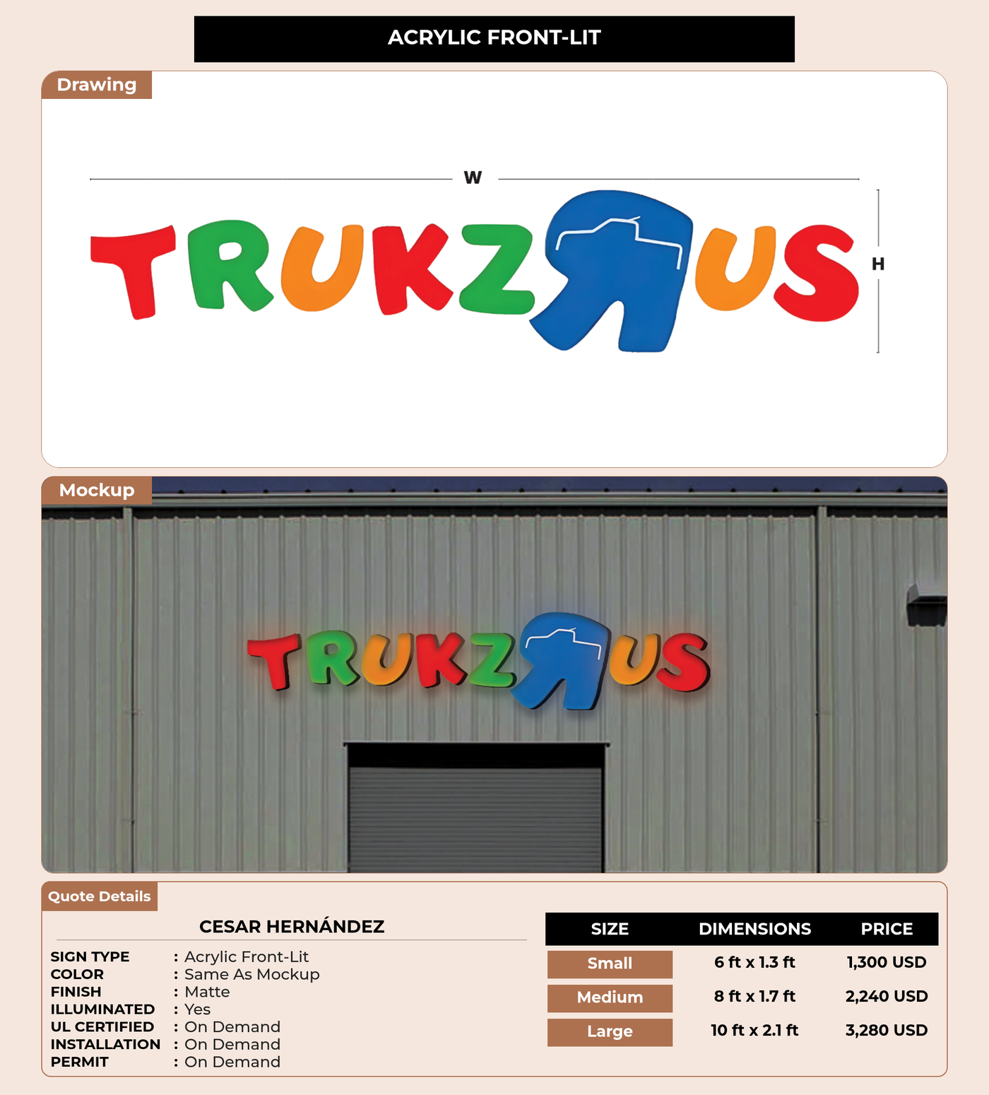 CUSTOM MOCKUP SIGN FOR Cesar Hernández