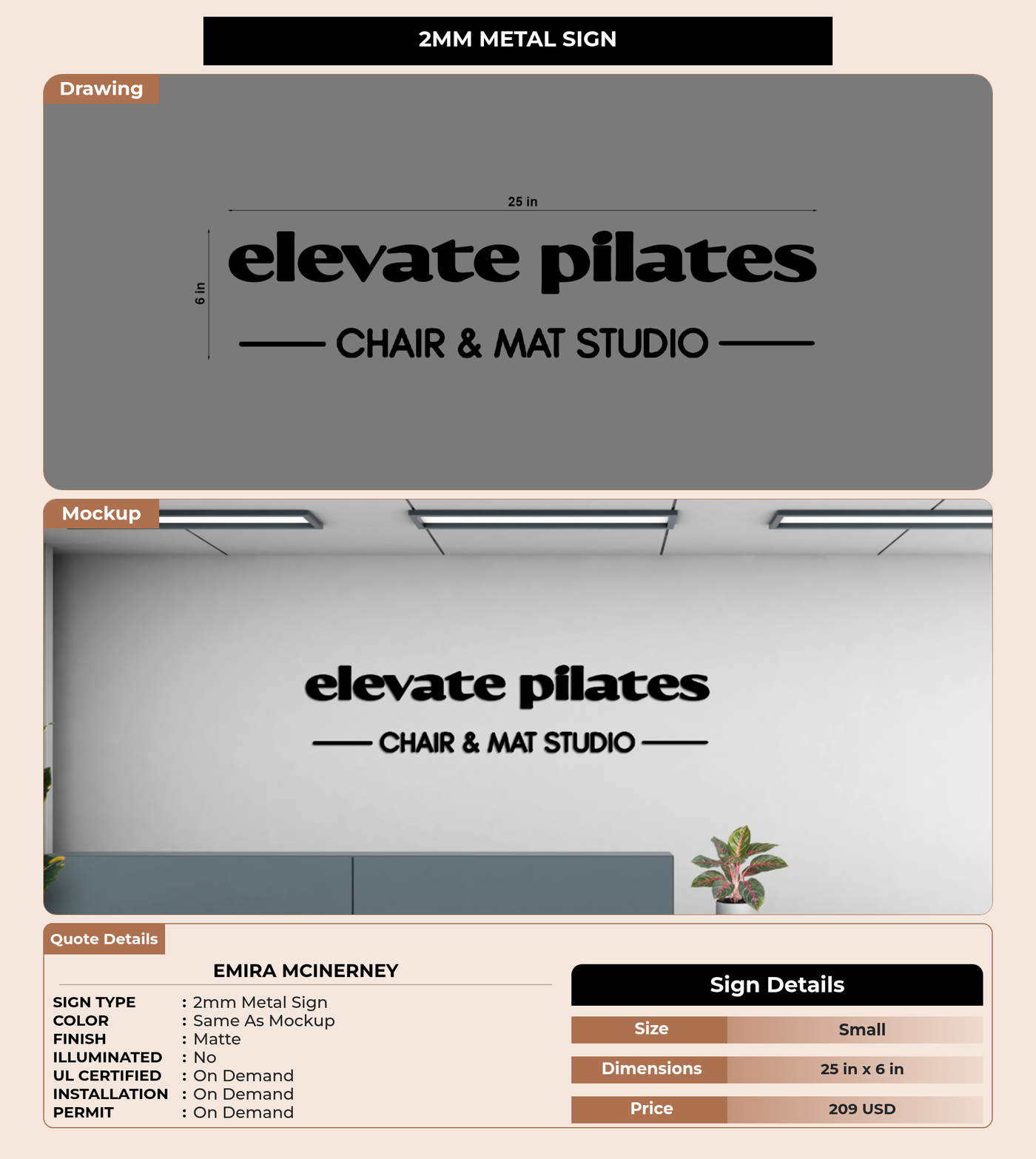 CUSTOM MOCKUP SIGN FOR Emira McInerney