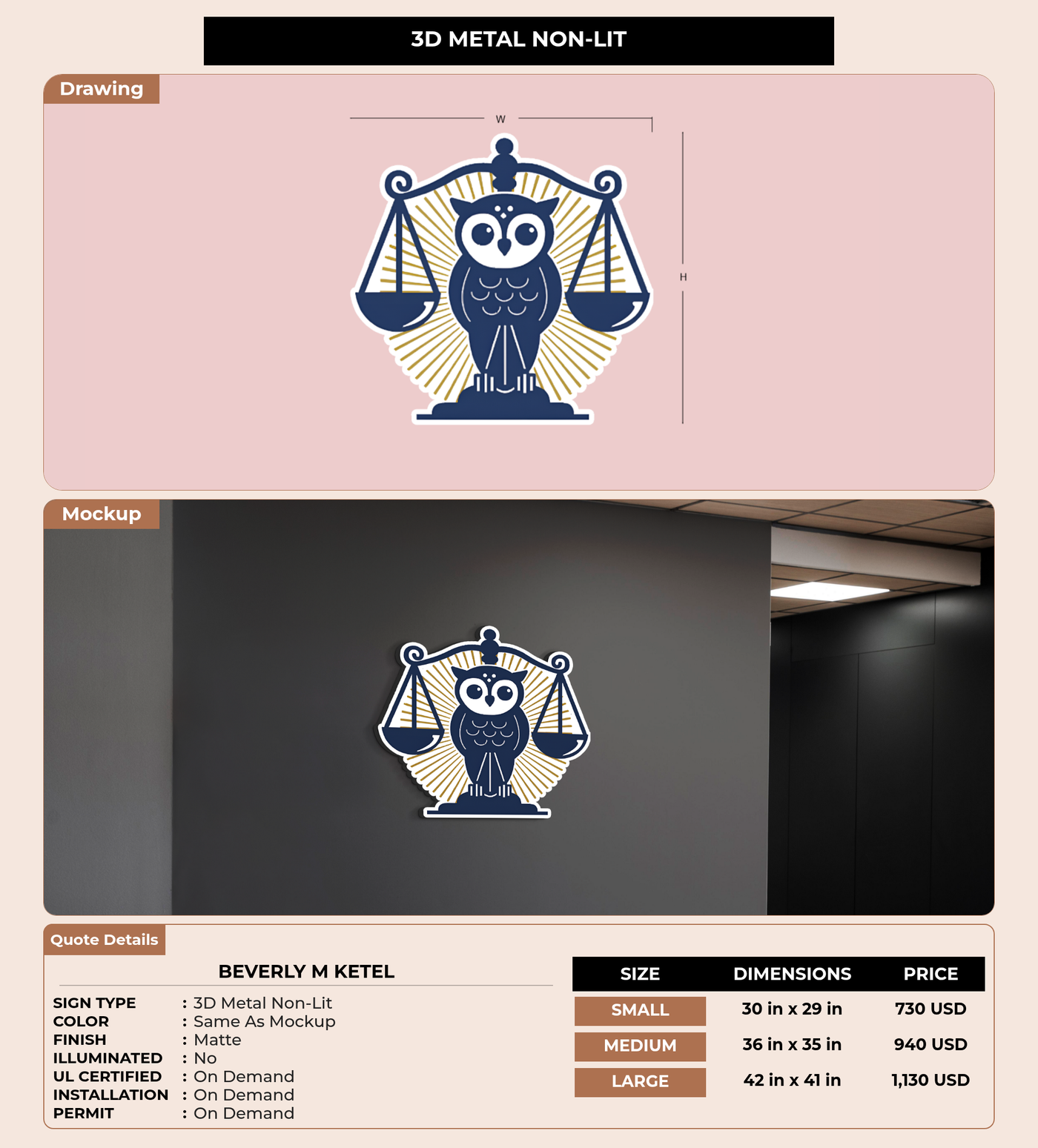 CUSTOM MOCKUP SIGN FOR Beverly M Ketel