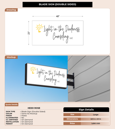 CUSTOM MOCKUP SIGN FOR Heidi Rose