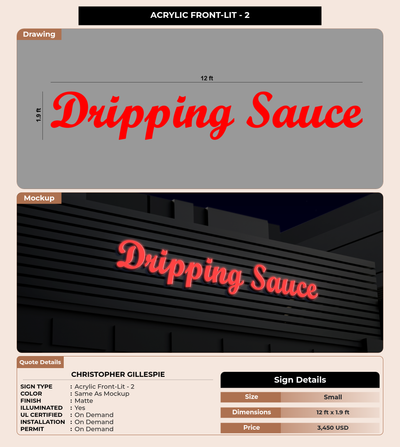 CUSTOM MOCKUP SIGN FOR Christopher Gillespie
