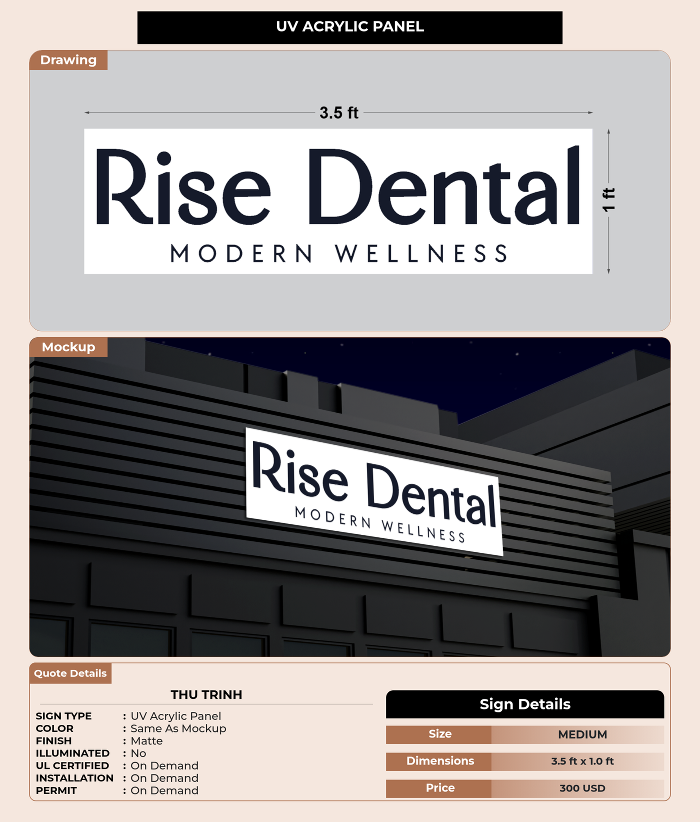 CUSTOM MOCKUP SIGN FOR Thu Trinh