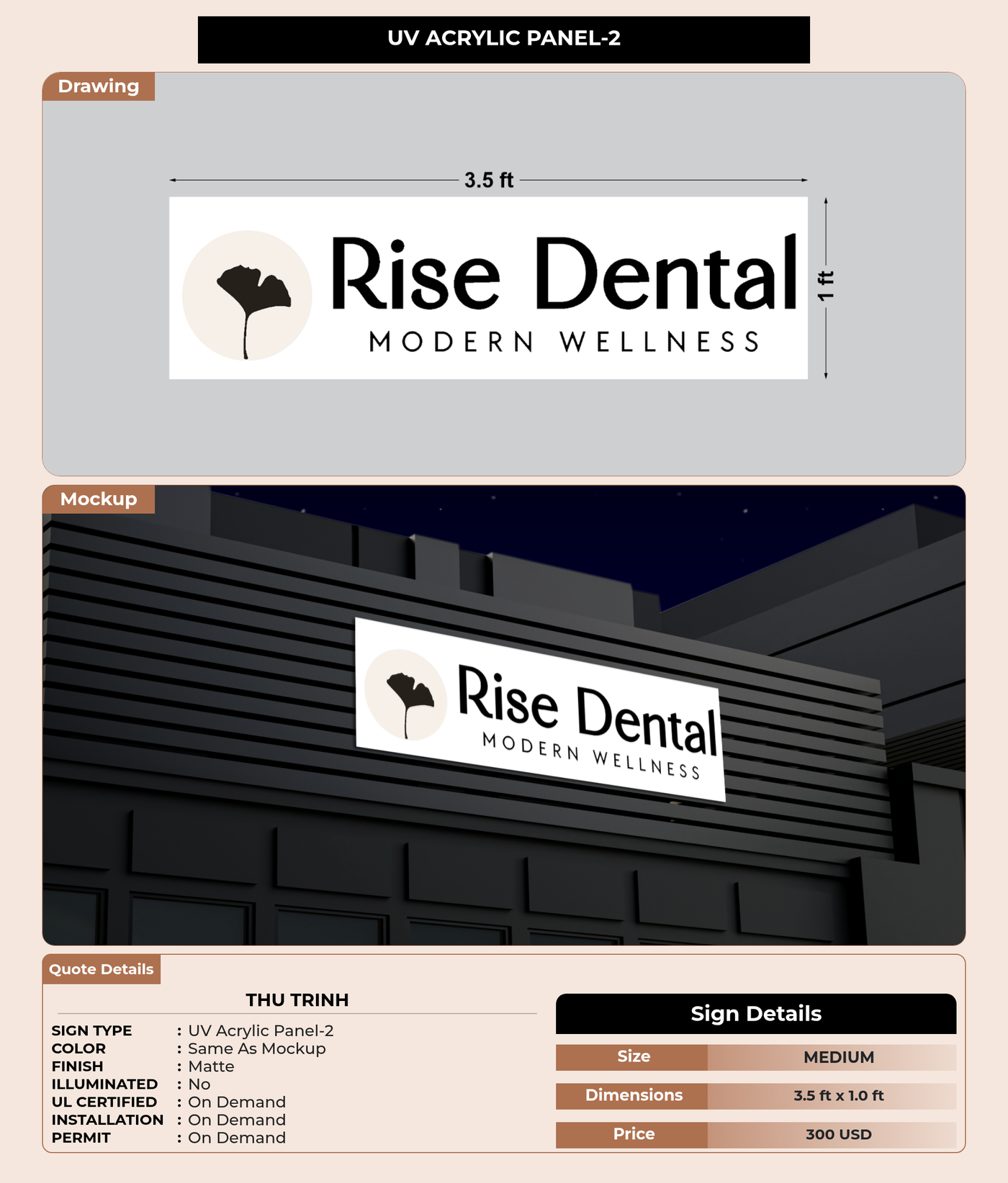 CUSTOM MOCKUP SIGN FOR Thu Trinh
