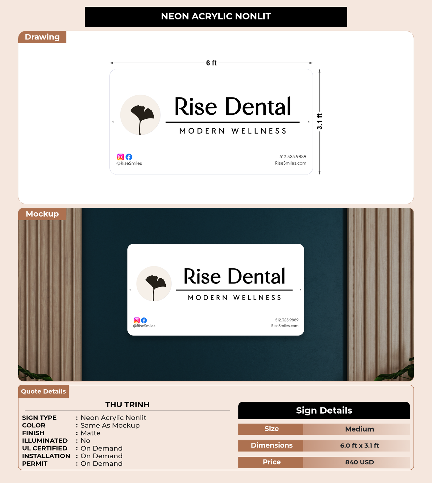 CUSTOM MOCKUP SIGN FOR Thu Trinh