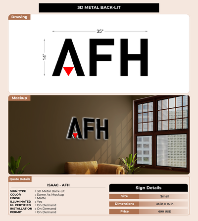 CUSTOM MOCKUP SIGN FOR Isaac - AFH
