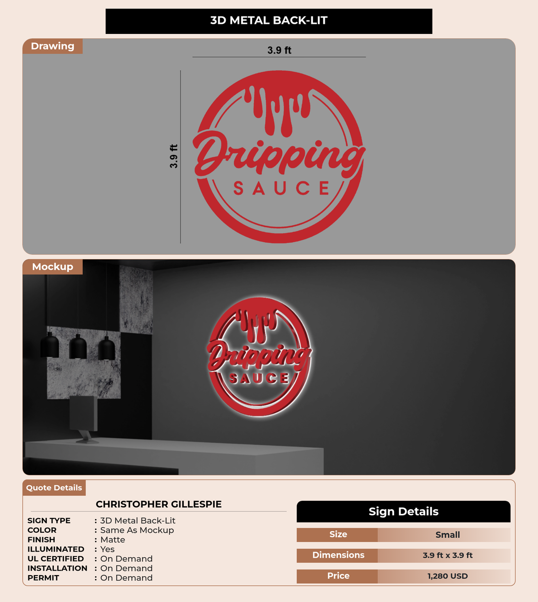 CUSTOM MOCKUP SIGN FOR Christopher Gillespie