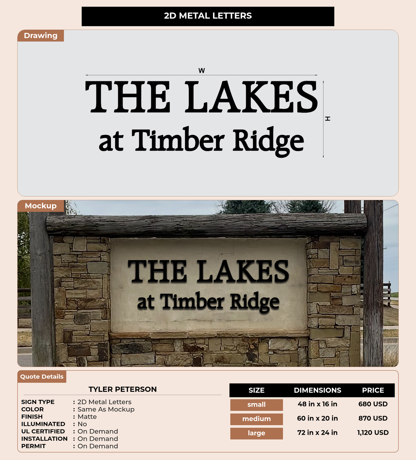 CUSTOM MOCKUP SIGN FOR Tyler Peterson