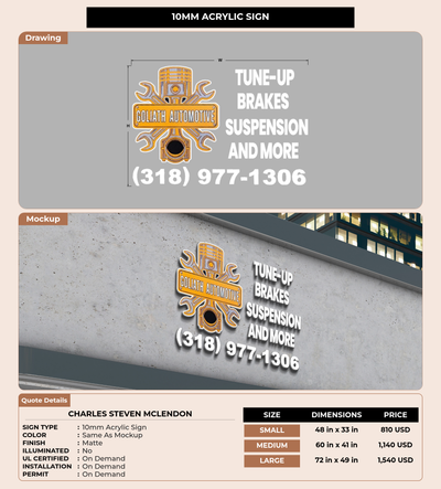 CUSTOM MOCKUP SIGN FOR Charles Steven McLendon