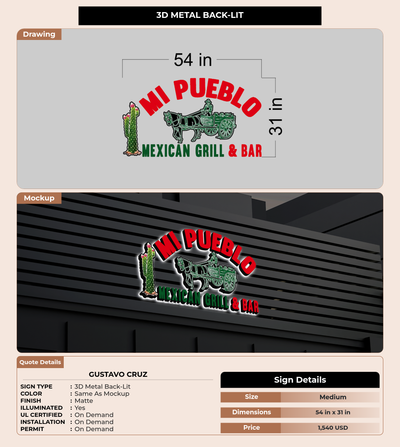 CUSTOM MOCKUP SIGN FOR Gustavo cruz