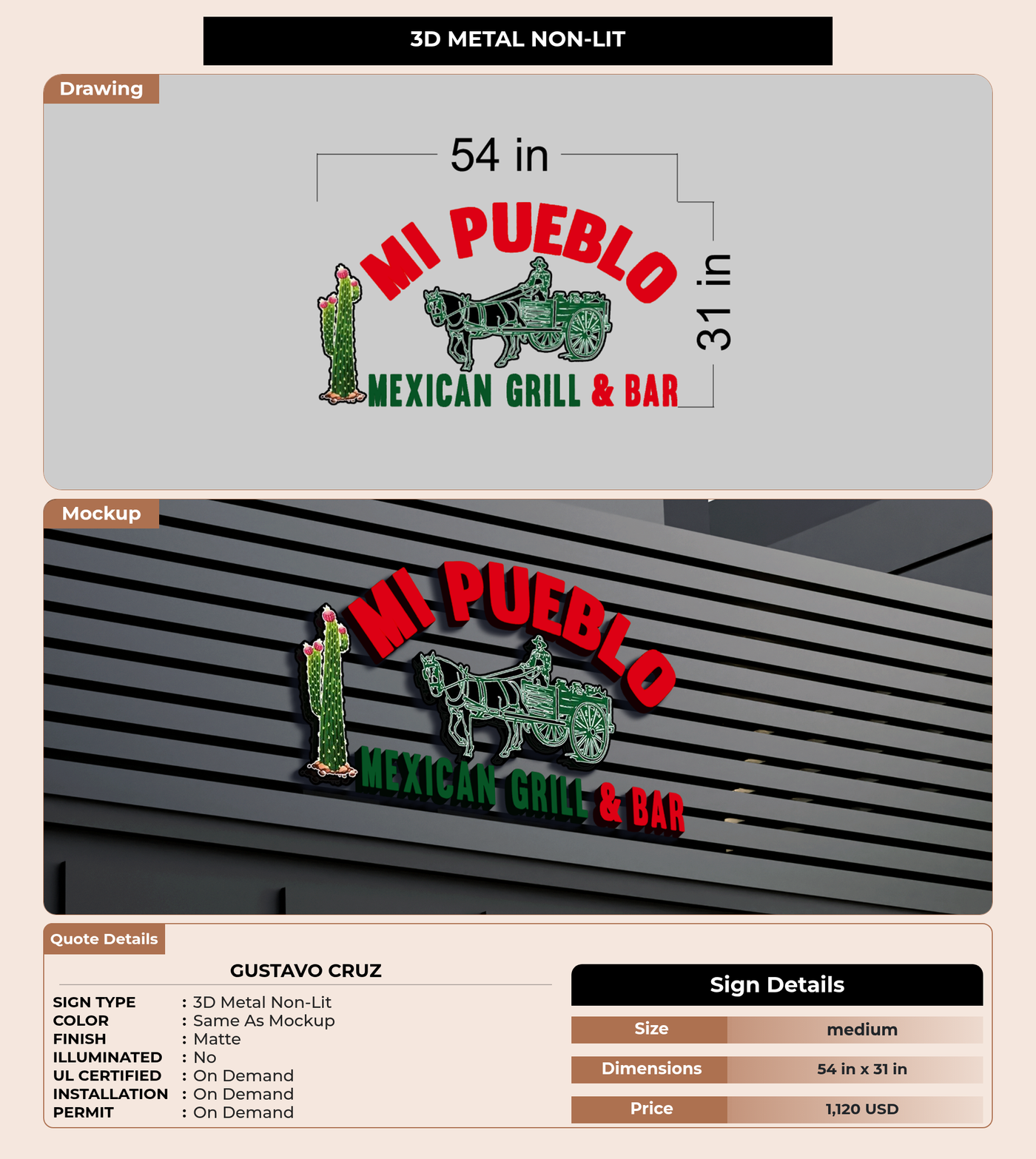 CUSTOM MOCKUP SIGN FOR Gustavo cruz